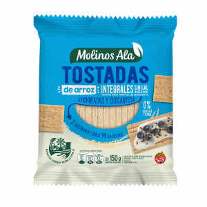 Tostadas De Arroz Integrales Sin Sal X 150 Gr
